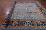 Blue Fine Serapi Handmade Wool Rug - 9' 1" X 12' 7" - Golden Nile