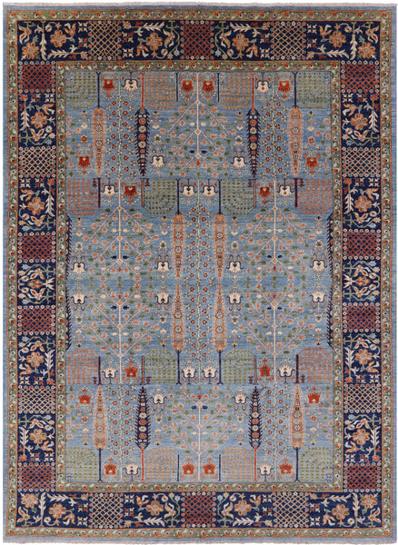 Blue Fine Serapi Handmade Wool Rug - 9' 1" X 12' 7" - Golden Nile
