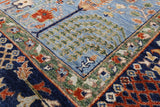Blue Fine Serapi Handmade Wool Rug - 9' 1" X 12' 7" - Golden Nile
