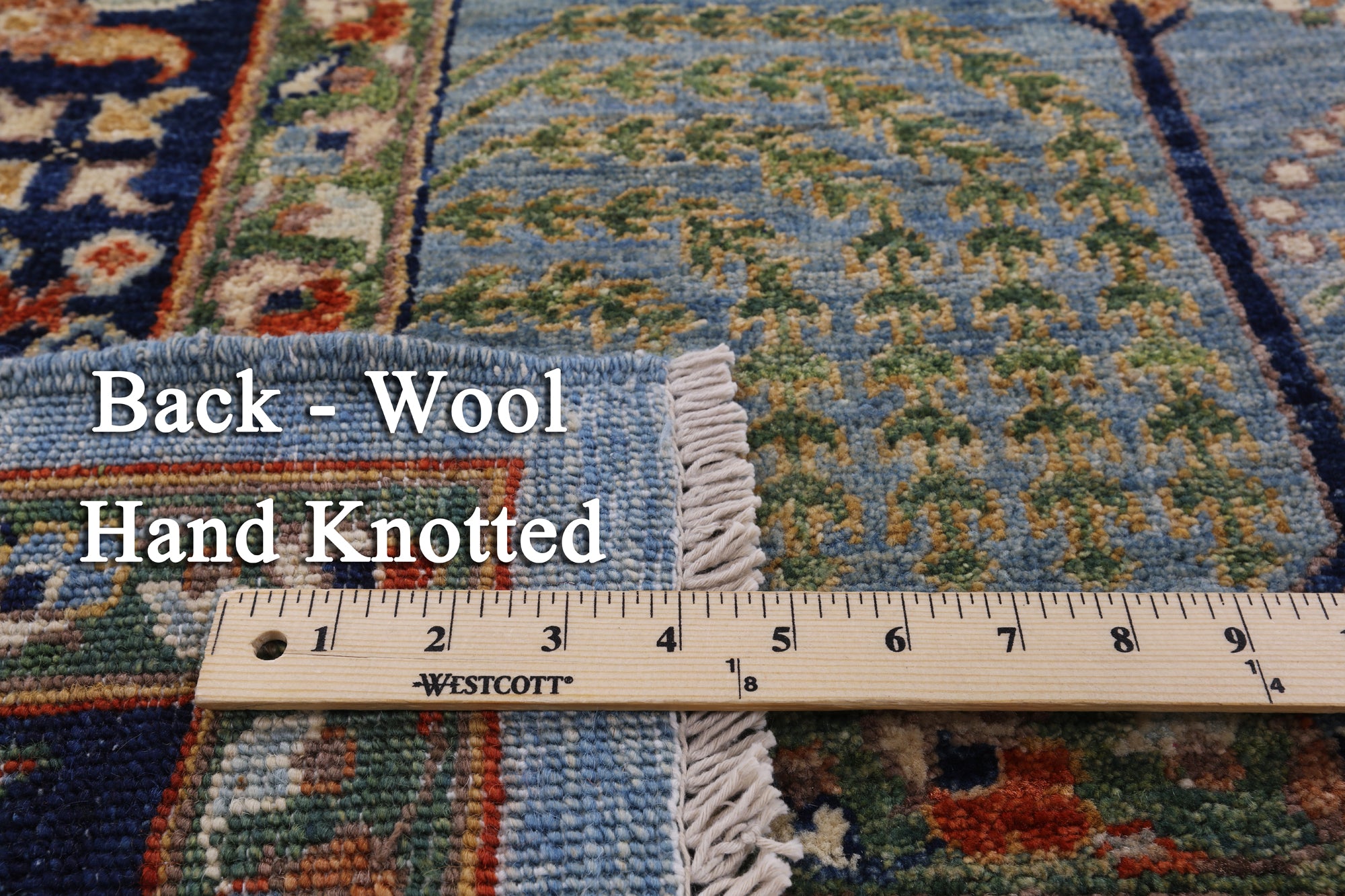 Blue Fine Serapi Handmade Wool Rug - 9' 1" X 12' 7" - Golden Nile