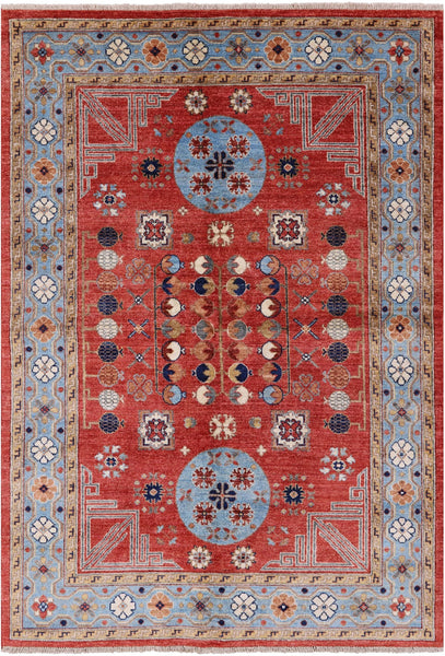 Red Fine Serapi Handmade Wool Rug - 4' 11" X 6' 11" - Golden Nile