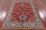Red Fine Serapi Handmade Wool Rug - 4' 11" X 6' 11" - Golden Nile