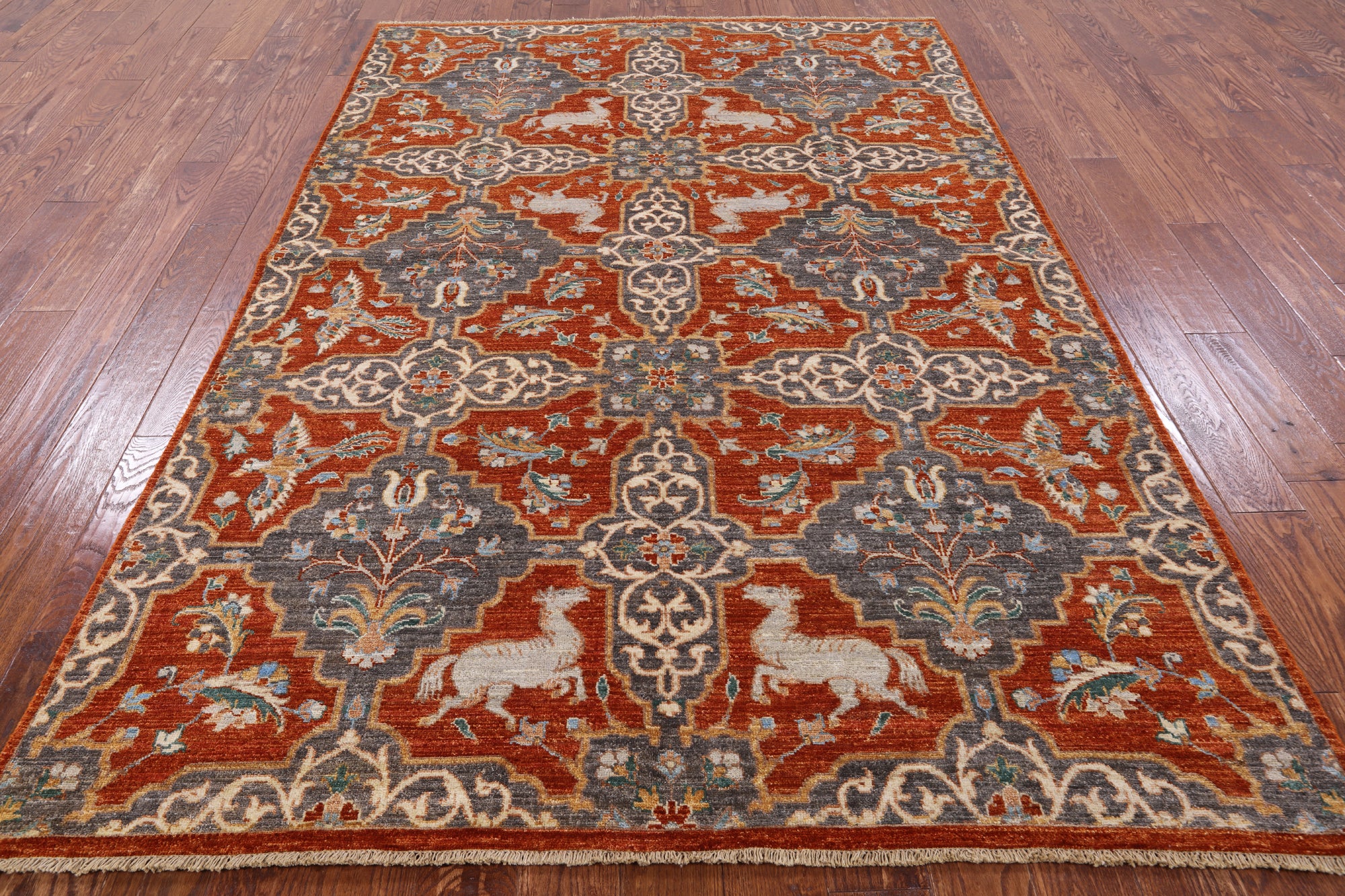 Fine Serapi Handmade Wool Rug - 5' 11" X 8' 11" - Golden Nile
