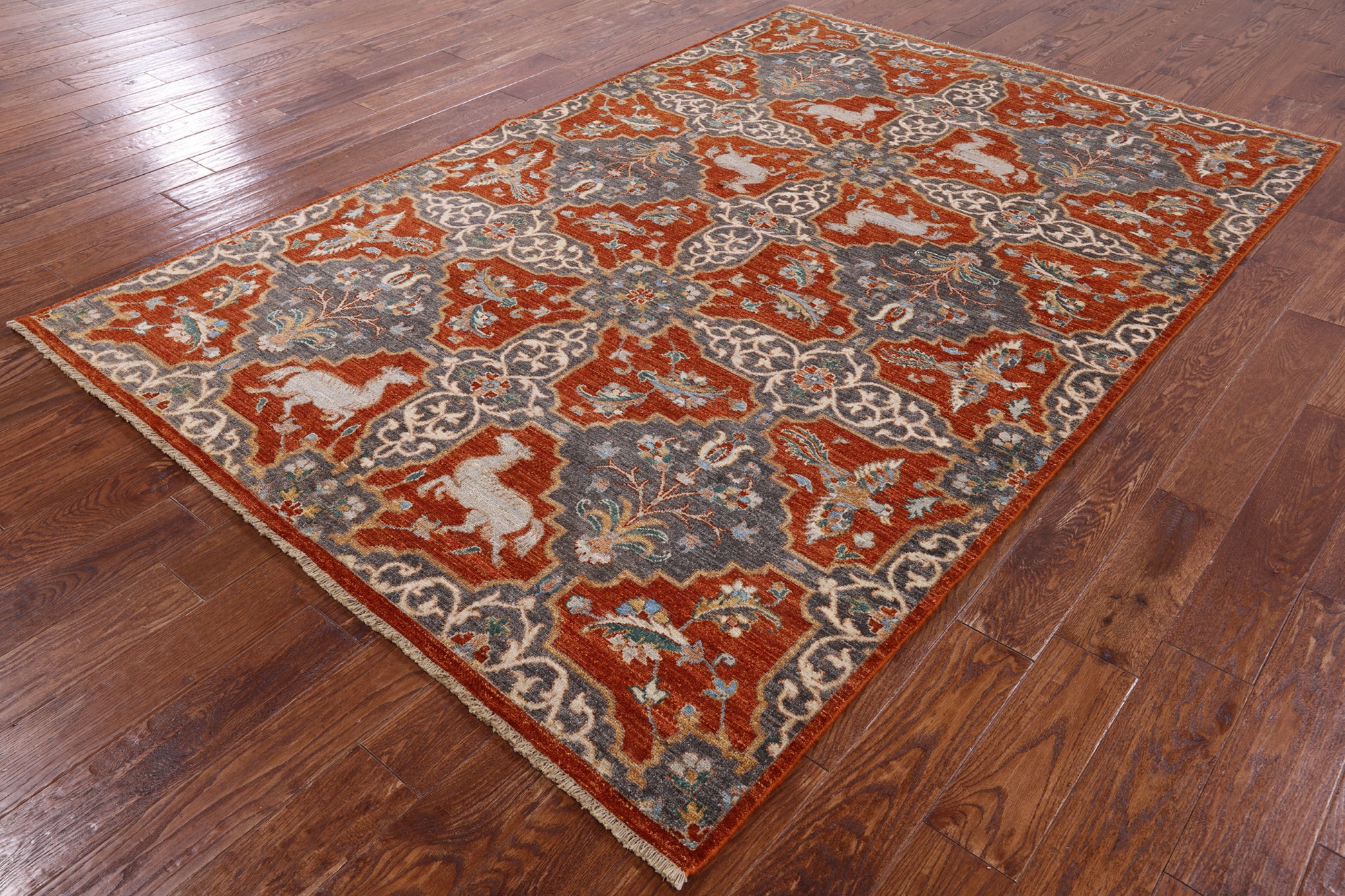 Fine Serapi Handmade Wool Rug - 5' 11" X 8' 11" - Golden Nile