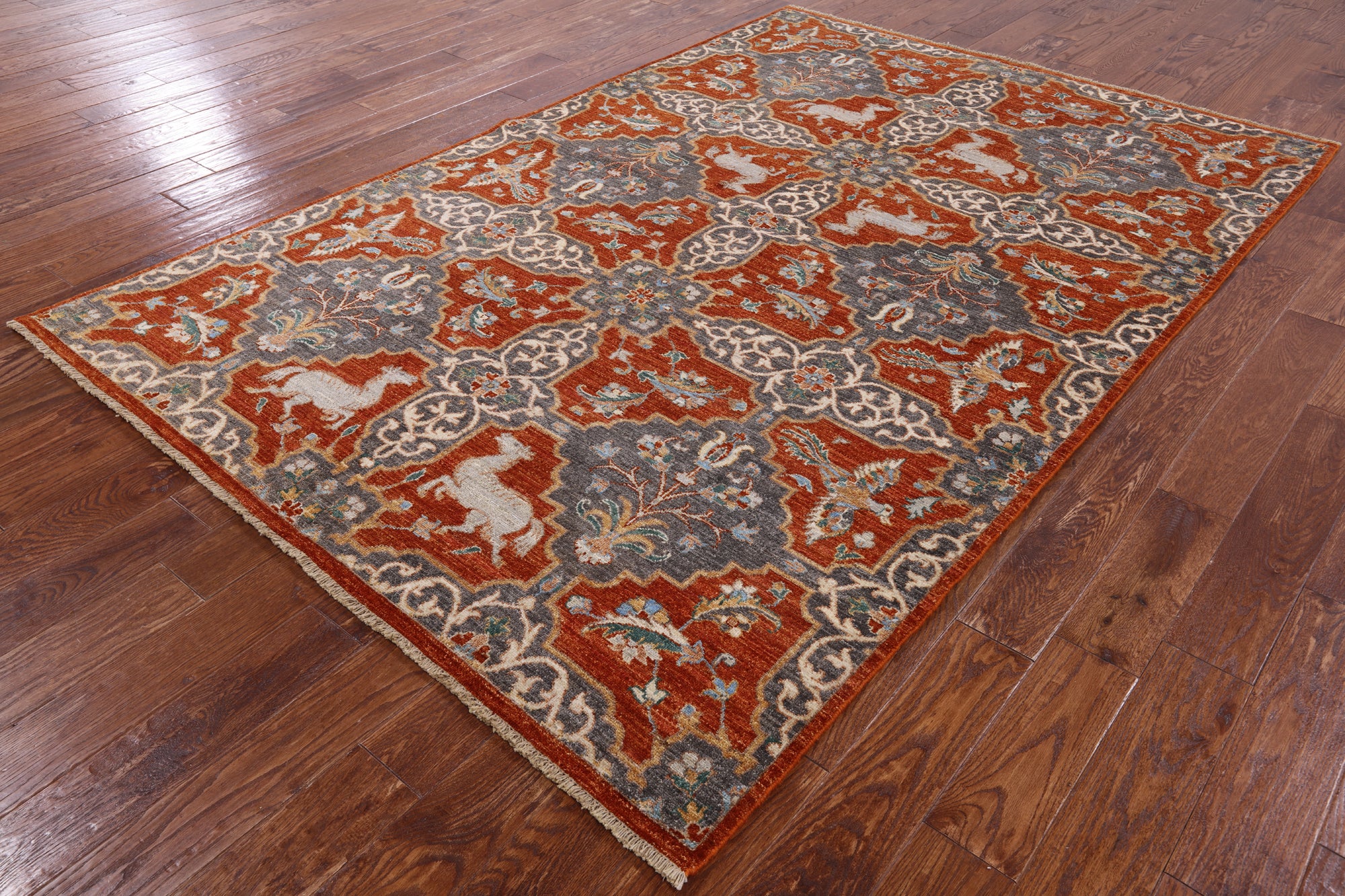 Fine Serapi Handmade Wool Rug - 5' 11" X 8' 11" - Golden Nile