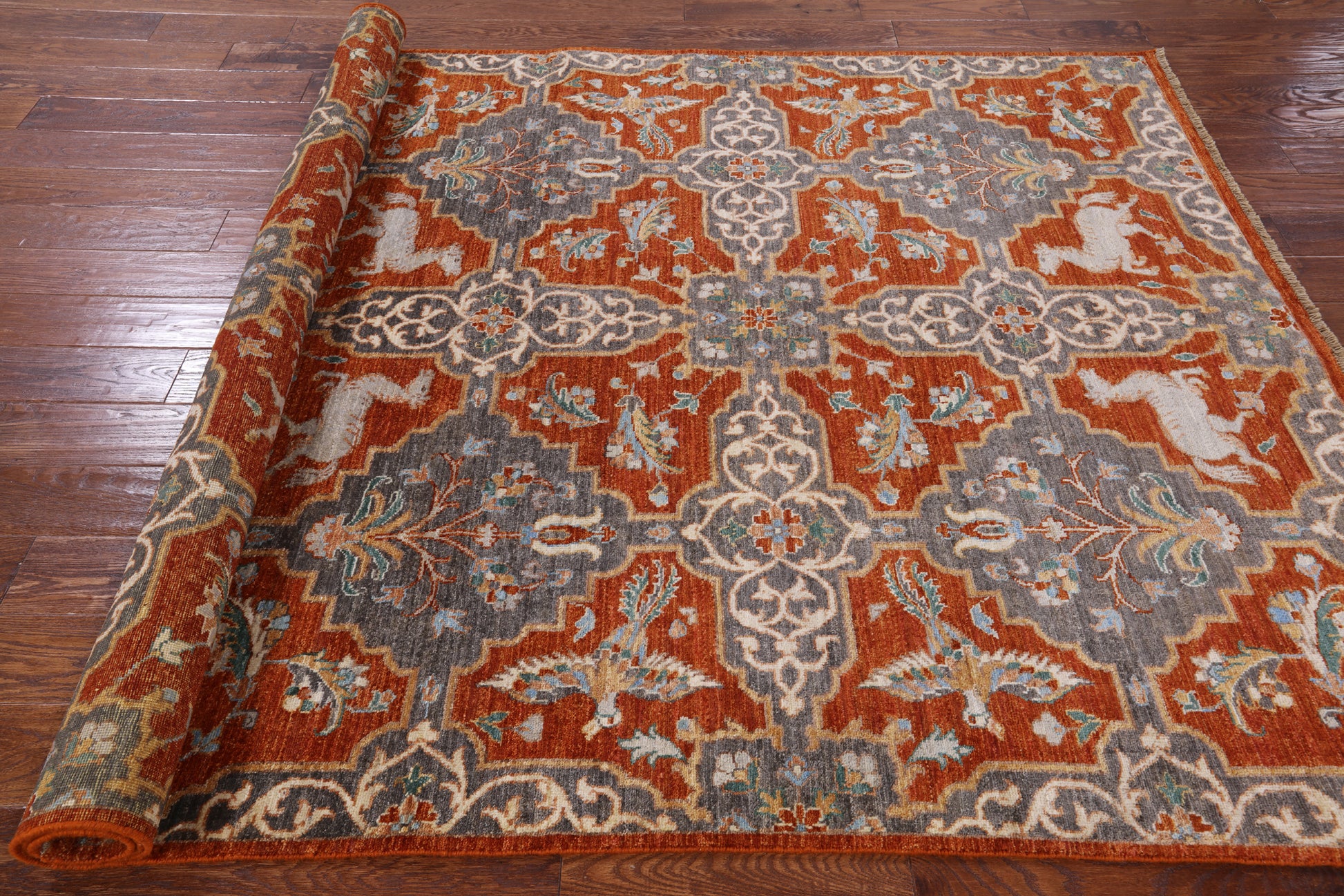 Fine Serapi Handmade Wool Rug - 5' 11" X 8' 11" - Golden Nile