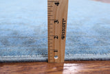 Blue Full Pile Overdyed Hand Knotted Wool Rug - 8' 1" X 9' 9" - Golden Nile