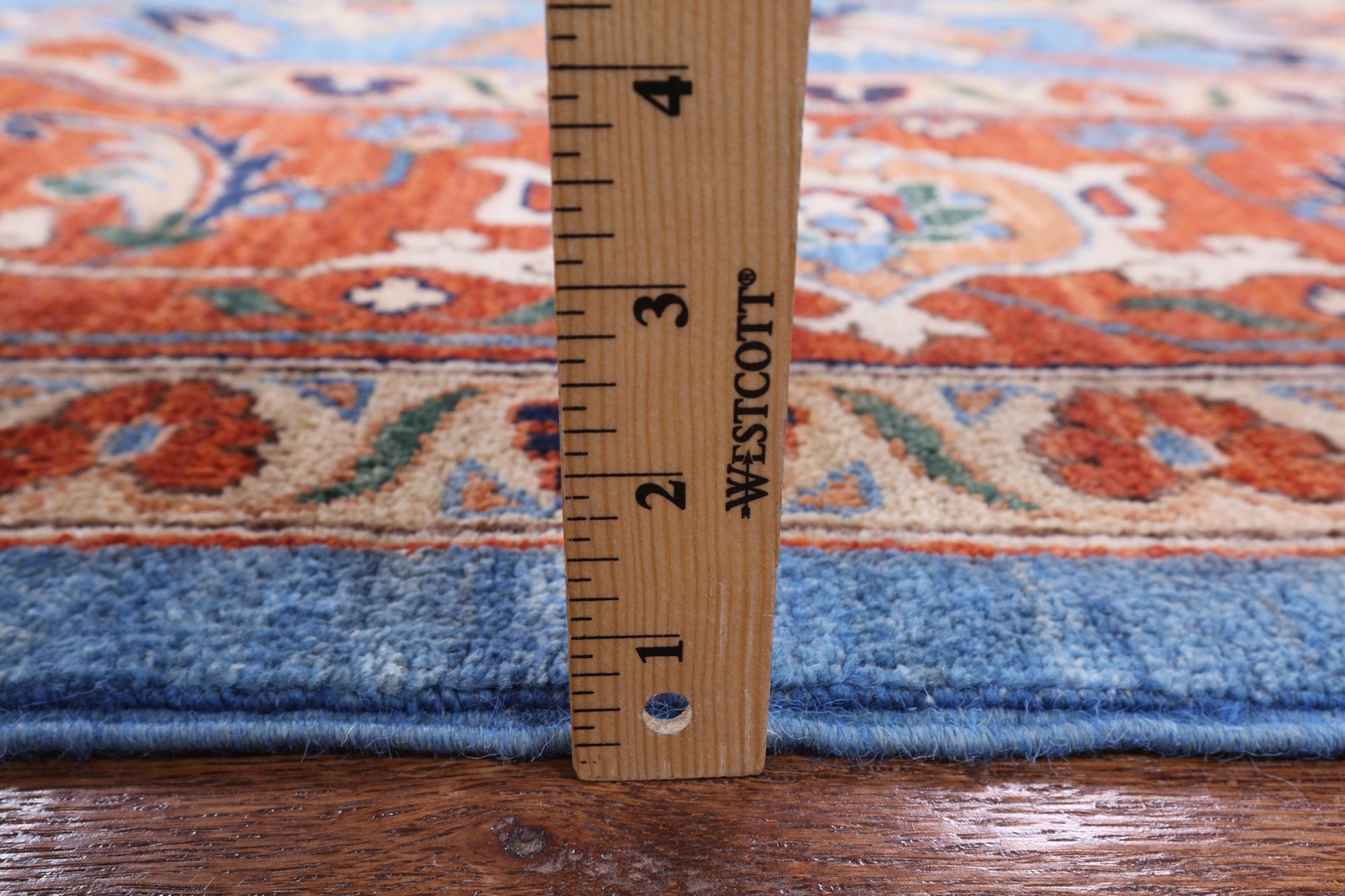Blue Fine Serapi Hand Knotted Rug - 9' 3" X 12' 6" - Golden Nile