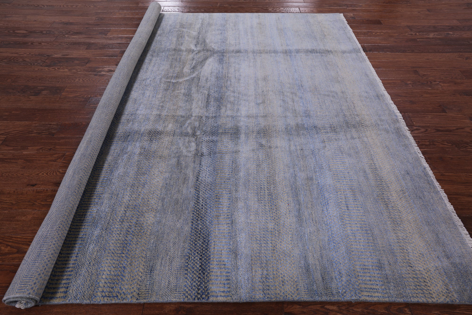 Square Savannah Grass Handmade Wool & Silk Rug - 7' 10" X 8' 10" - Golden Nile