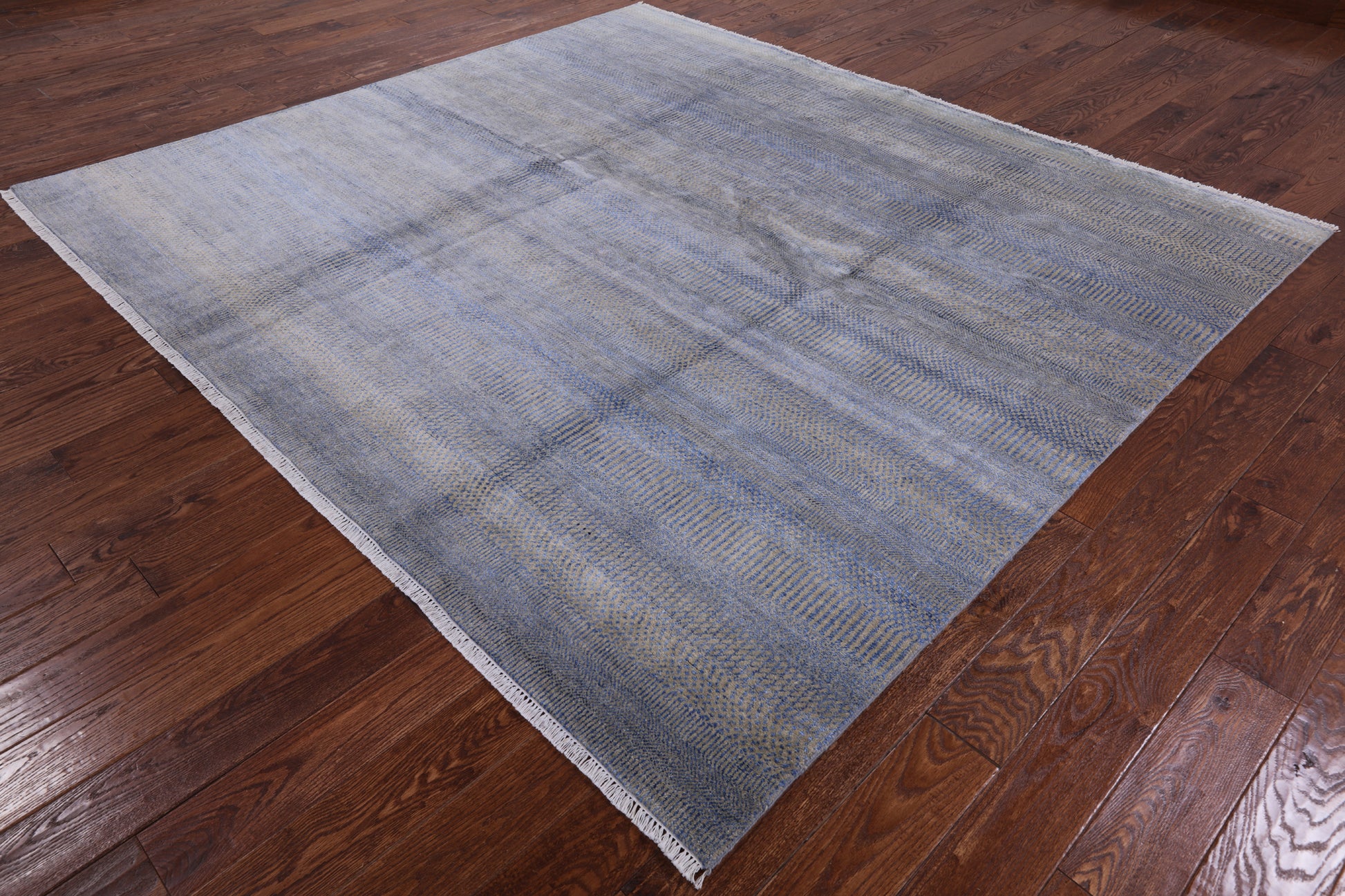 Square Savannah Grass Handmade Wool & Silk Rug - 7' 10" X 8' 10" - Golden Nile