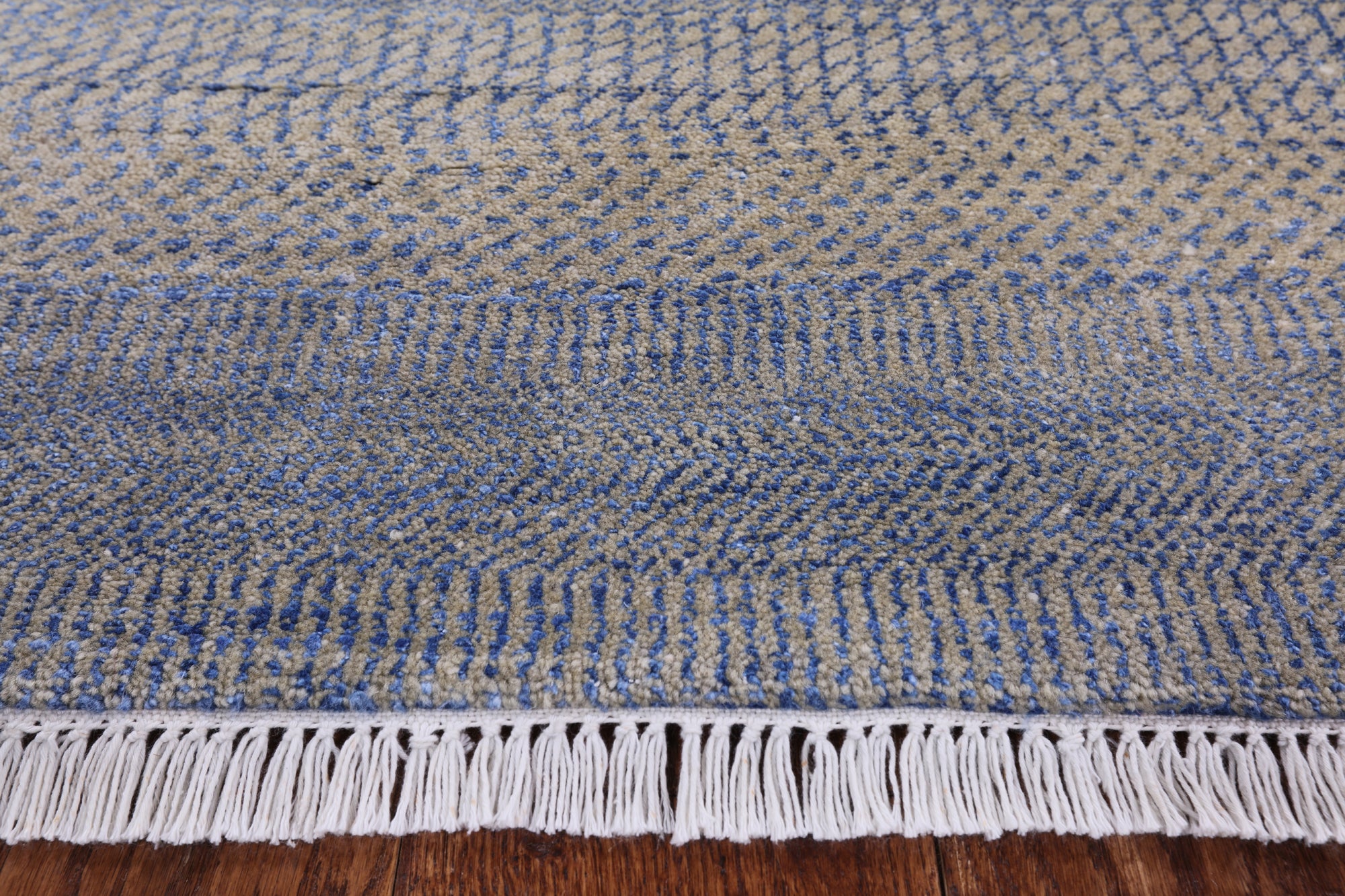 Square Savannah Grass Handmade Wool & Silk Rug - 7' 10" X 8' 10" - Golden Nile