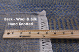 Square Savannah Grass Handmade Wool & Silk Rug - 7' 10" X 8' 10" - Golden Nile