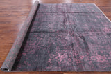Grey Contemporary Hand Knotted Wool & Silk Rug - 9' 0" X 12' 1" - Golden Nile