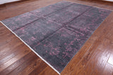 Grey Contemporary Hand Knotted Wool & Silk Rug - 9' 0" X 12' 1" - Golden Nile