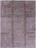 Grey Persian Hand Knotted Wool & Silk Rug - 9' 0" X 12' 4" - Golden Nile