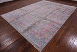 Grey Persian Hand Knotted Wool & Silk Rug - 9' 0" X 12' 4" - Golden Nile