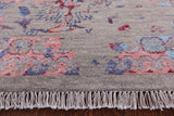 Grey Persian Hand Knotted Wool & Silk Rug - 9' 0" X 12' 4" - Golden Nile