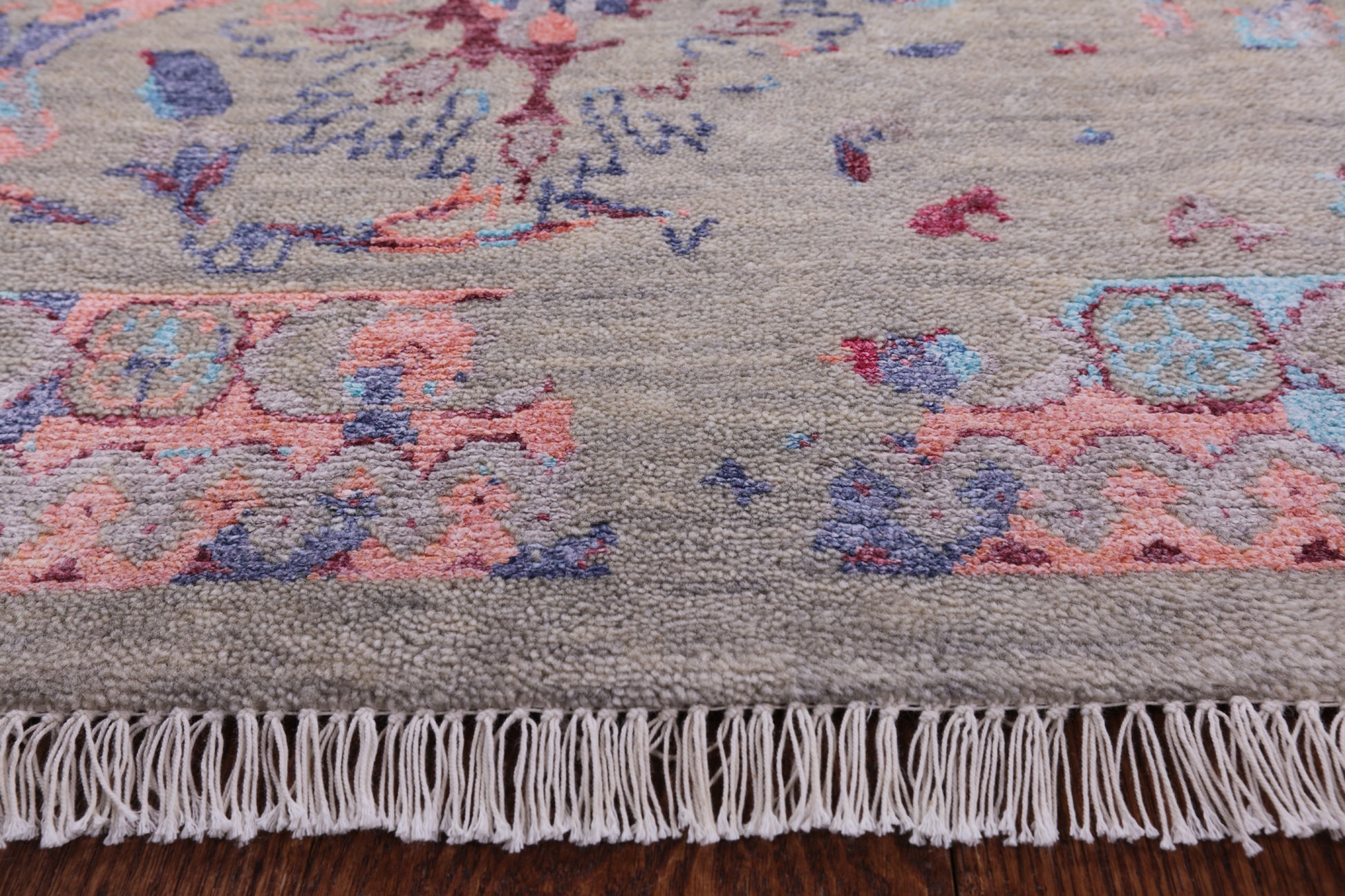 Grey Persian Hand Knotted Wool & Silk Rug - 9' 0" X 12' 4" - Golden Nile