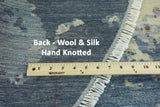8' X 8'  Oriental Handmade Wool & Silk Round Rug - Golden Nile