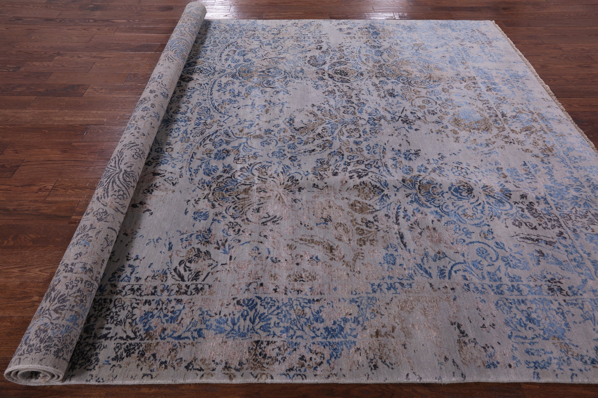 Modern Wool & Silk Handmade Rug - 8' 1" X 10' 0" - Golden Nile
