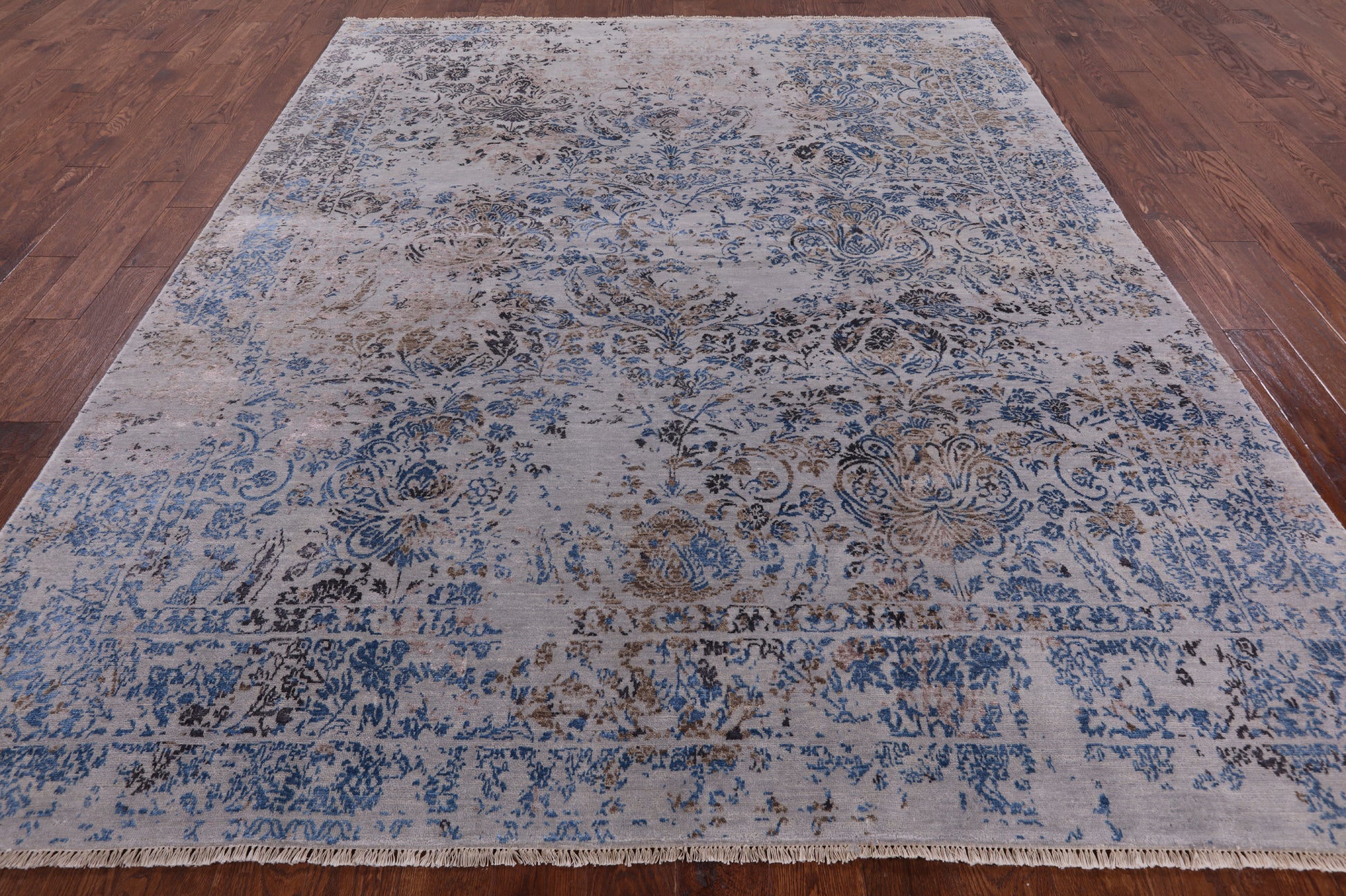 Modern Wool & Silk Handmade Rug - 8' 1" X 10' 0" - Golden Nile