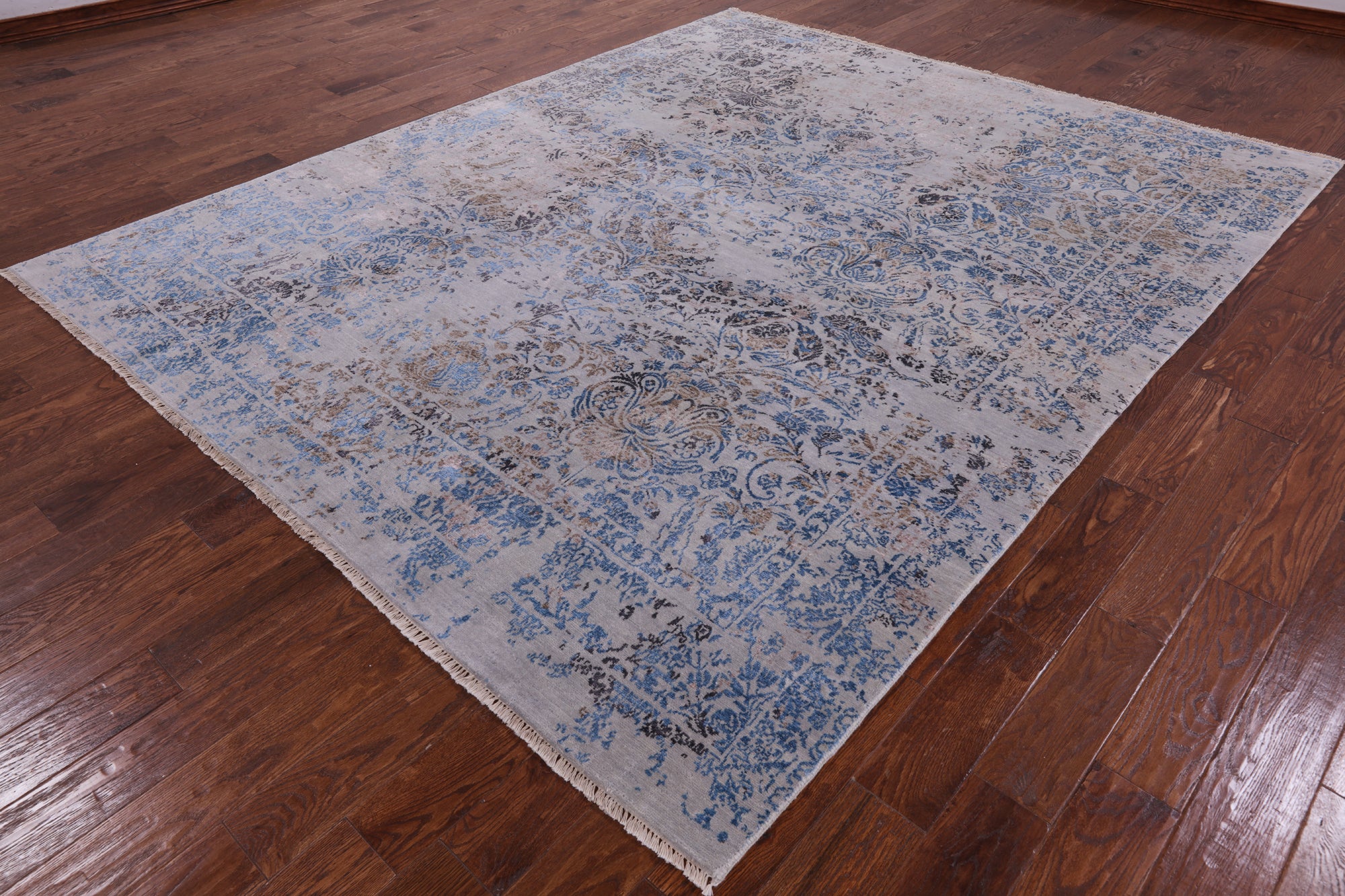 Modern Wool & Silk Handmade Rug - 8' 1" X 10' 0" - Golden Nile
