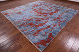 10' X 10 ' Oriental Square Wool Abstract Design Handmade Rug - Golden Nile
