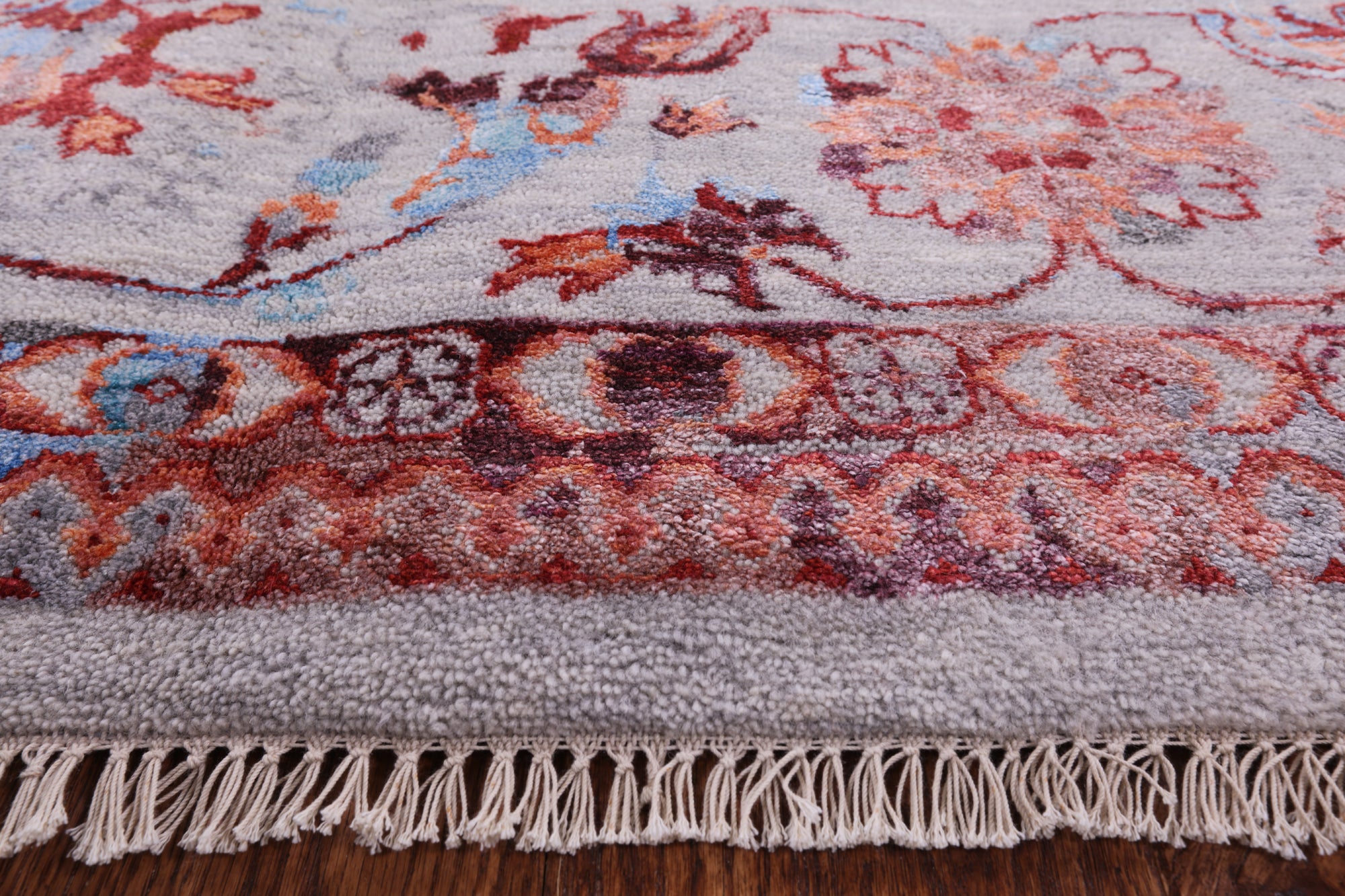 Grey Persian Handmade Wool & Silk Rug - 9' 0" X 11' 10" - Golden Nile