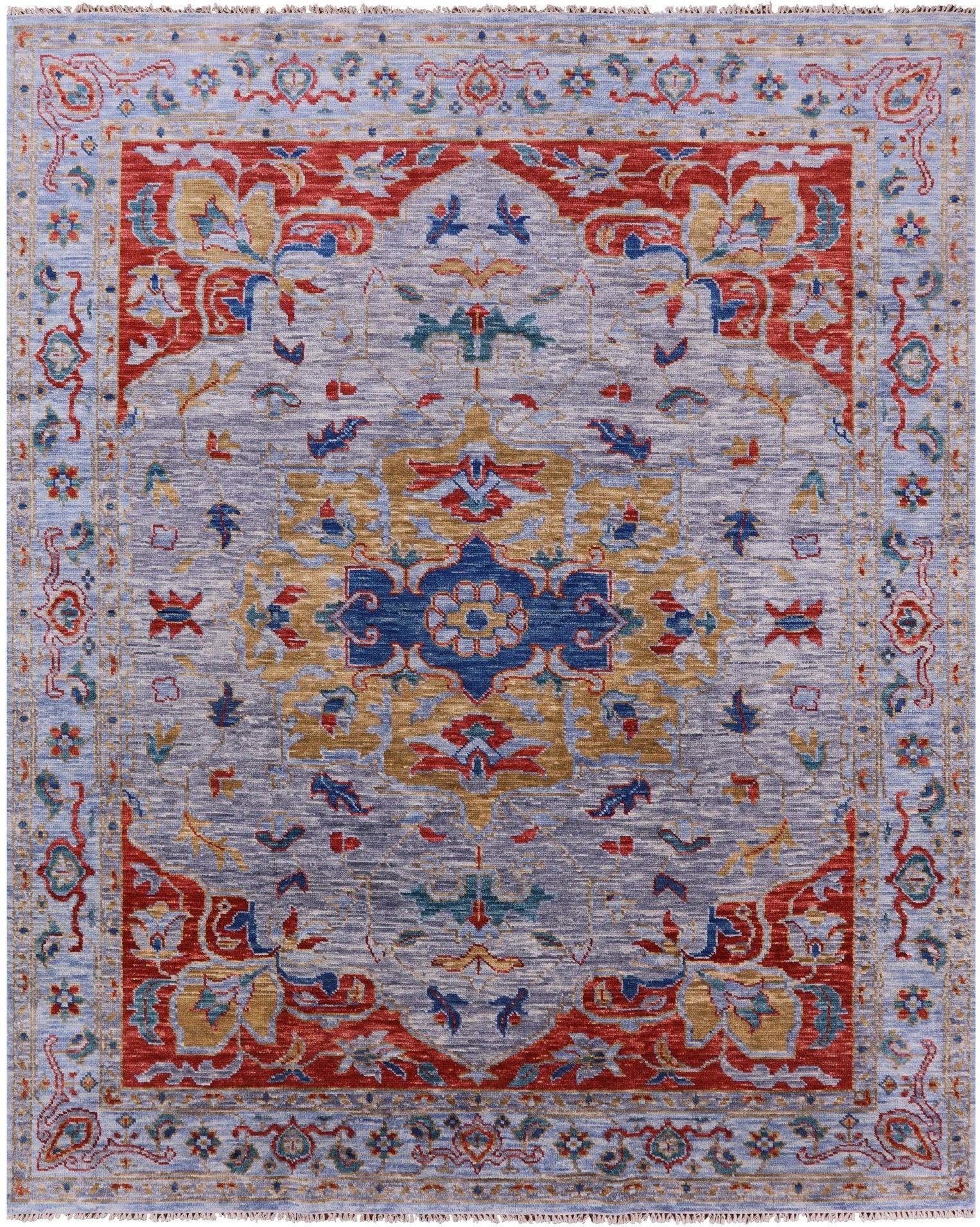 Grey Fine Serapi Handmade Wool Rug - 8' 1" X 10' 0" - Golden Nile