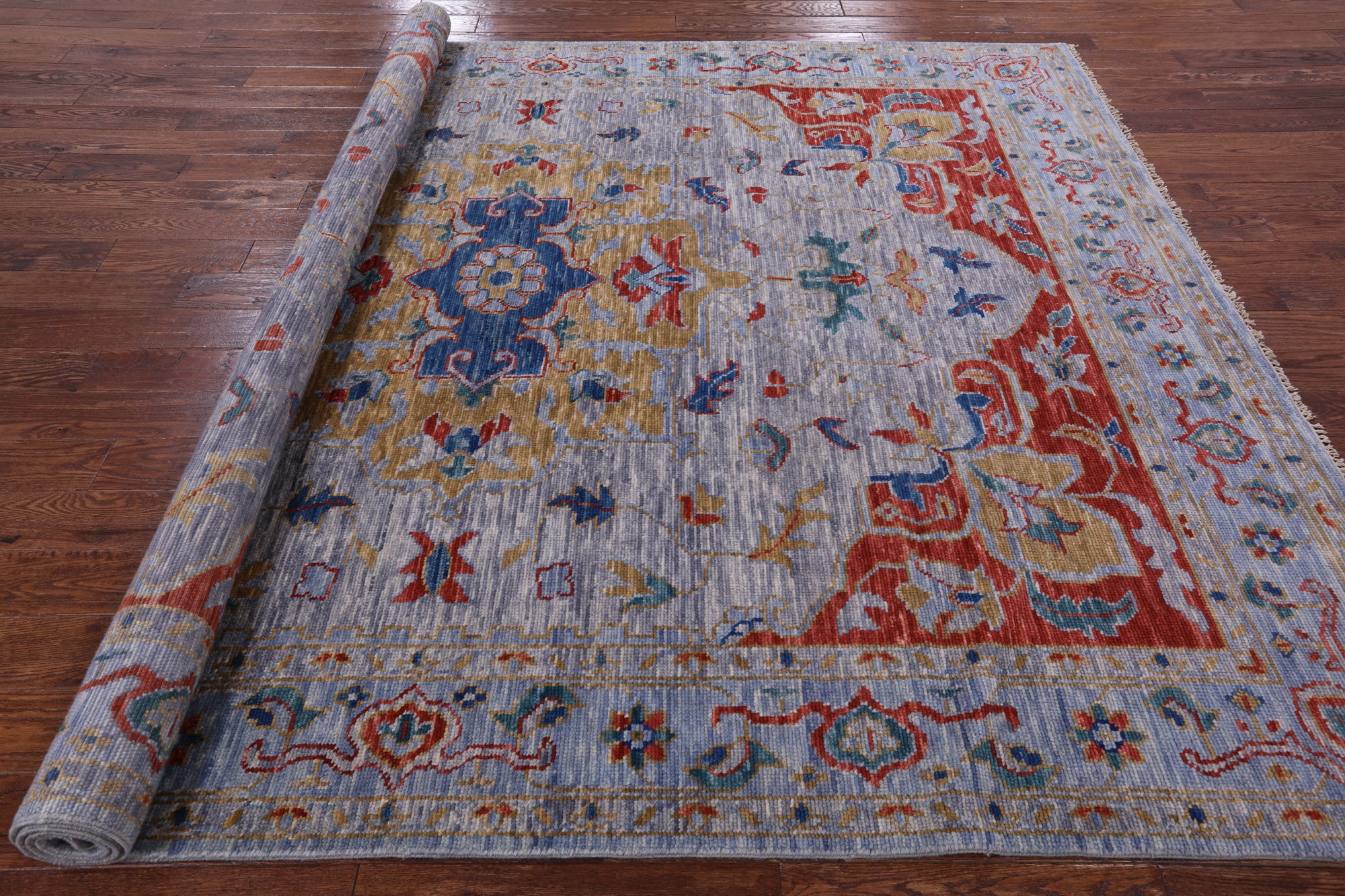 Grey Fine Serapi Handmade Wool Rug - 8' 1" X 10' 0" - Golden Nile