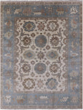 Ivory Turkish Oushak Handmade Wool Rug - 9' 0" X 11' 10" - Golden Nile