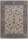 Ivory Turkish Oushak Hand Knotted Area Rug - 8' 10" X 11' 10" - Golden Nile