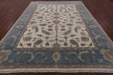 Ivory Turkish Oushak Hand Knotted Area Rug - 8' 10" X 11' 10" - Golden Nile