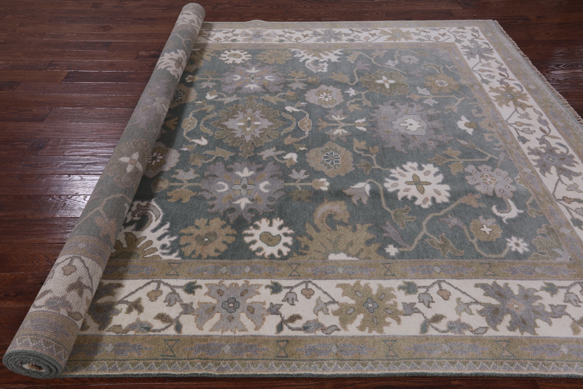 Turkish Oushak Hand Knotted Wool Rug - 8' 0" X 10' 3" - Golden Nile