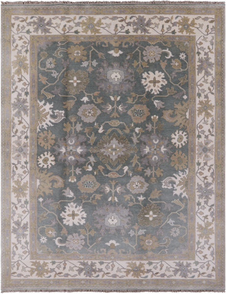 Turkish Oushak Hand Knotted Wool Rug - 8' 0" X 10' 3" - Golden Nile