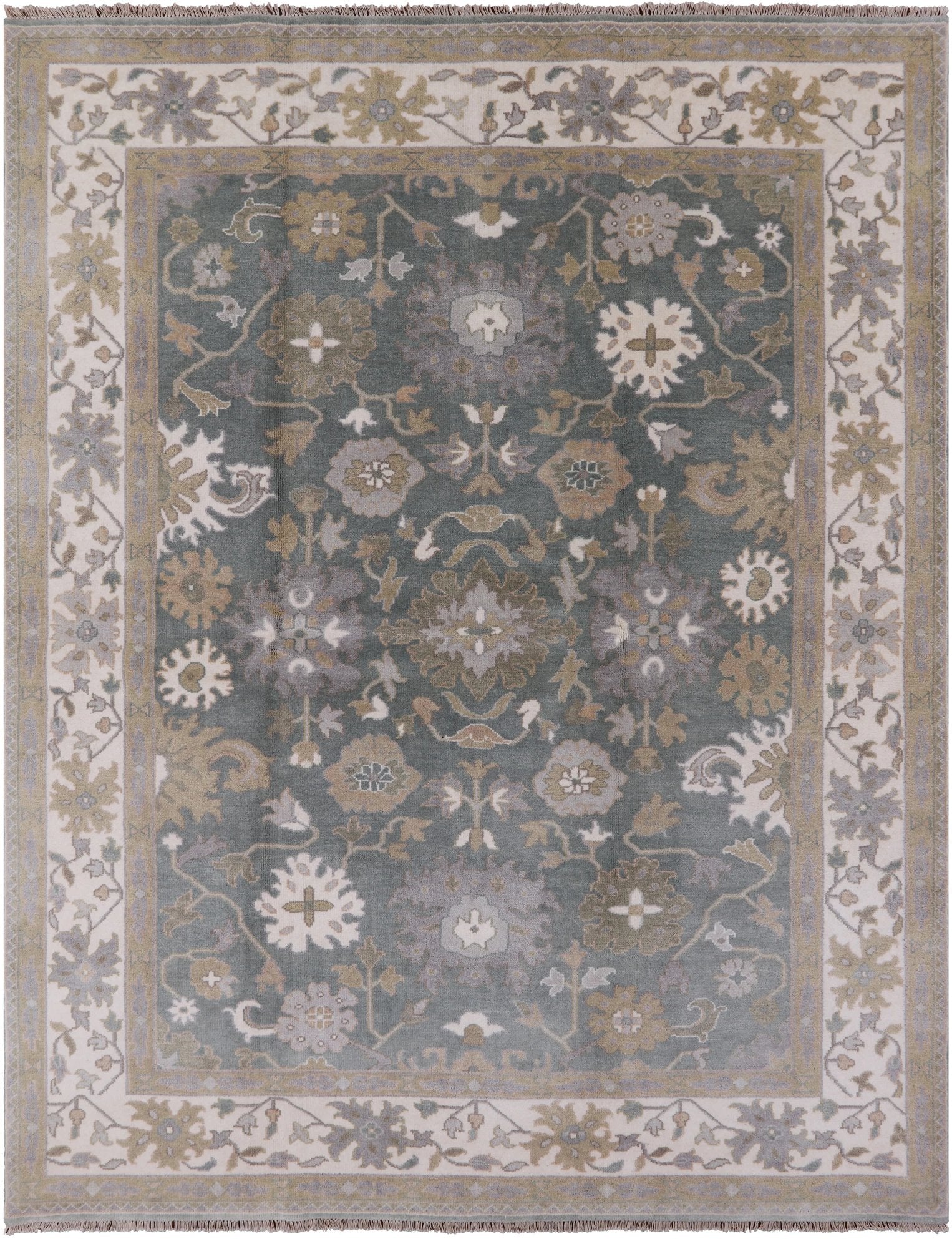 Turkish Oushak Hand Knotted Wool Rug - 8' 0" X 10' 3" - Golden Nile