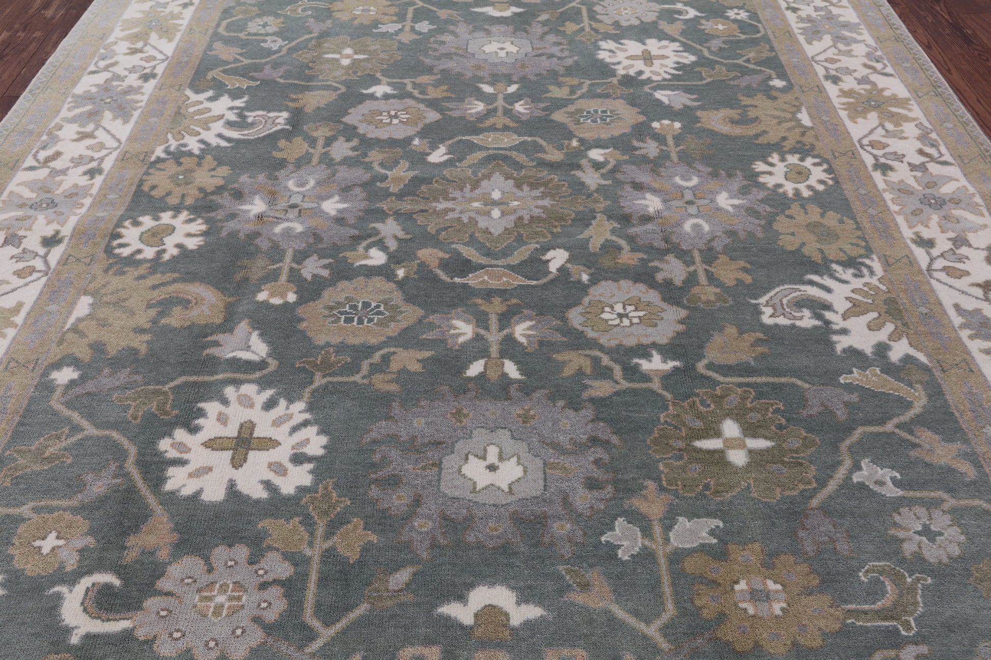 Turkish Oushak Hand Knotted Wool Rug - 8' 0" X 10' 3" - Golden Nile
