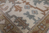 Ivory Turkish Oushak Hand Knotted Wool Rug - 7' 10" X 9' 11" - Golden Nile