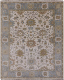 Ivory Turkish Oushak Hand Knotted Wool Rug - 8' 1" X 10' 1" - Golden Nile