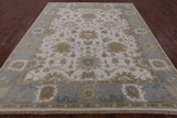 Ivory Turkish Oushak Hand Knotted Wool Rug - 8' 1" X 10' 1" - Golden Nile