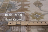 Ivory Turkish Oushak Hand Knotted Wool Rug - 8' 1" X 10' 1" - Golden Nile