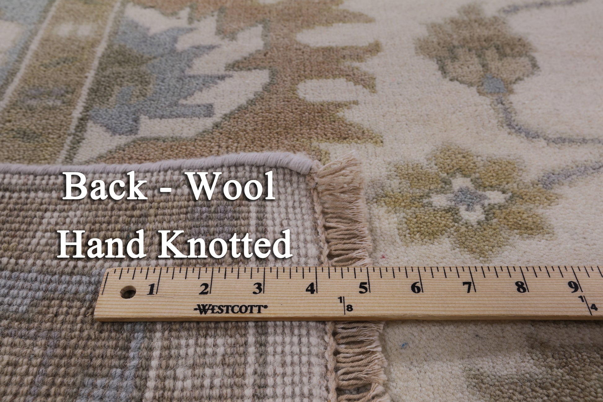 Ivory Turkish Oushak Hand Knotted Wool Rug - 8' 1" X 10' 1" - Golden Nile