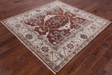 Square Turkish Oushak Wool Rug - 5' 11" X 6' 0" - Golden Nile