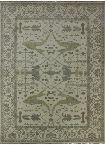 10' 2" X 13' 11" Oriental Oushak Hand Knotted Wool Rug - Golden Nile