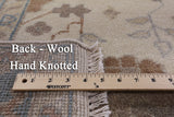 Ivory Turkish Oushak Hand Knotted Wool Rug - 6' 1" X 12' 0" - Golden Nile