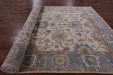 Ivory Turkish Oushak Wool Rug - 8' 10" X 17' 9" - Golden Nile