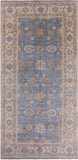 Blue Turkish Oushak Hand Knotted Wool Rug - 9' 0" X 18' 3" - Golden Nile