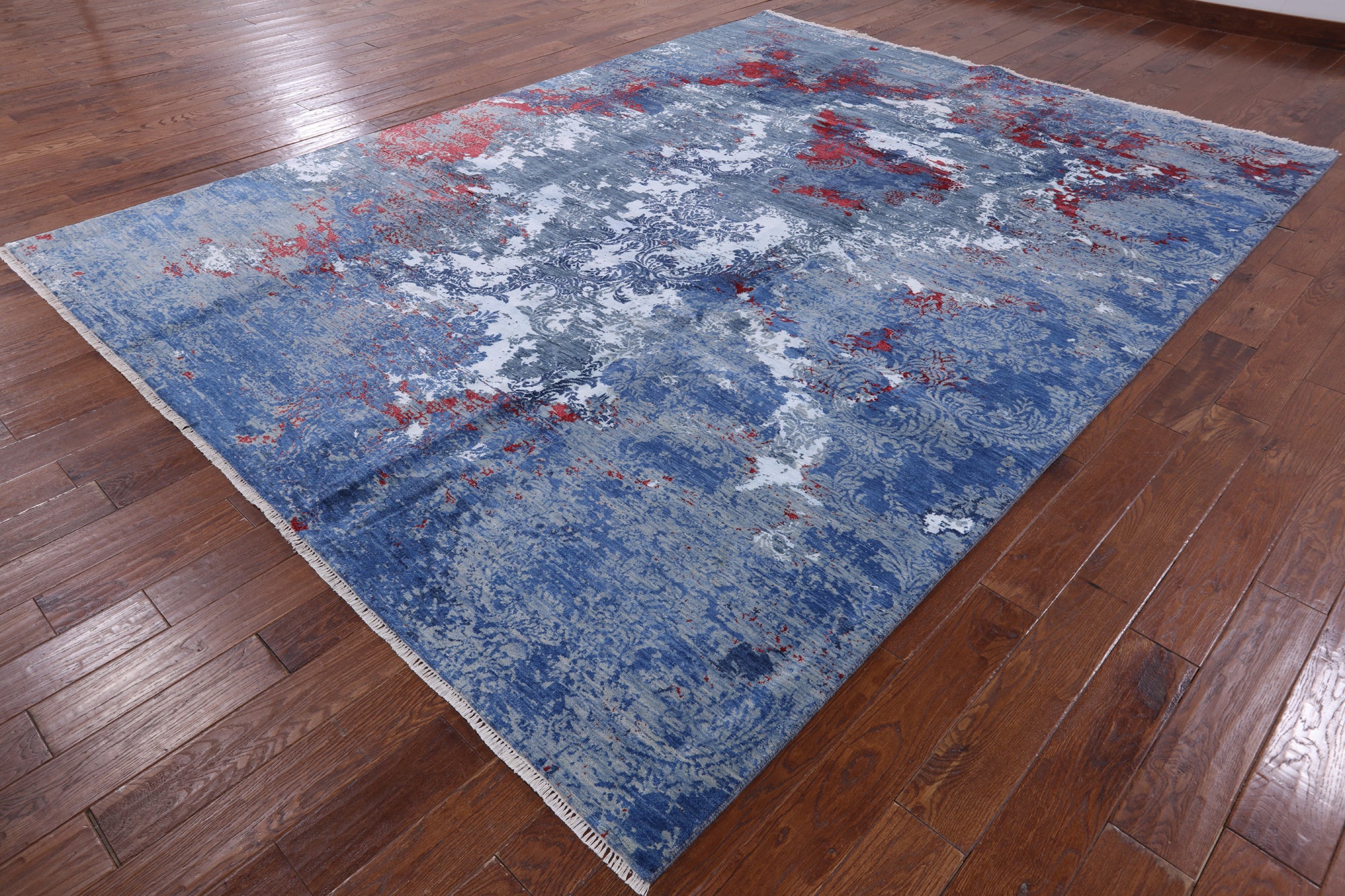 Modern Handmade Wool & Silk Rug - 9' 0" X 12' 0" - Golden Nile