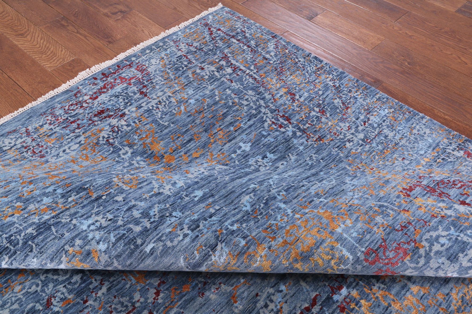 Modern Handmade Wool & Silk Rug - 8' 0" X 10' 1" - Golden Nile
