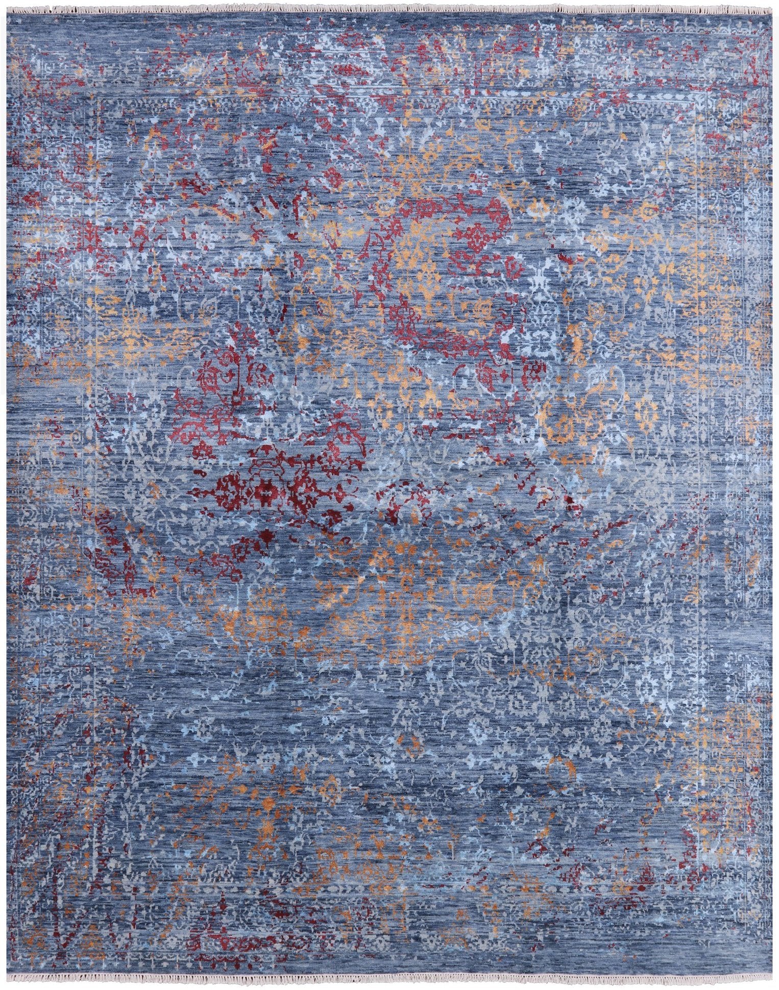 Modern Handmade Wool & Silk Rug - 8' 0" X 10' 1" - Golden Nile